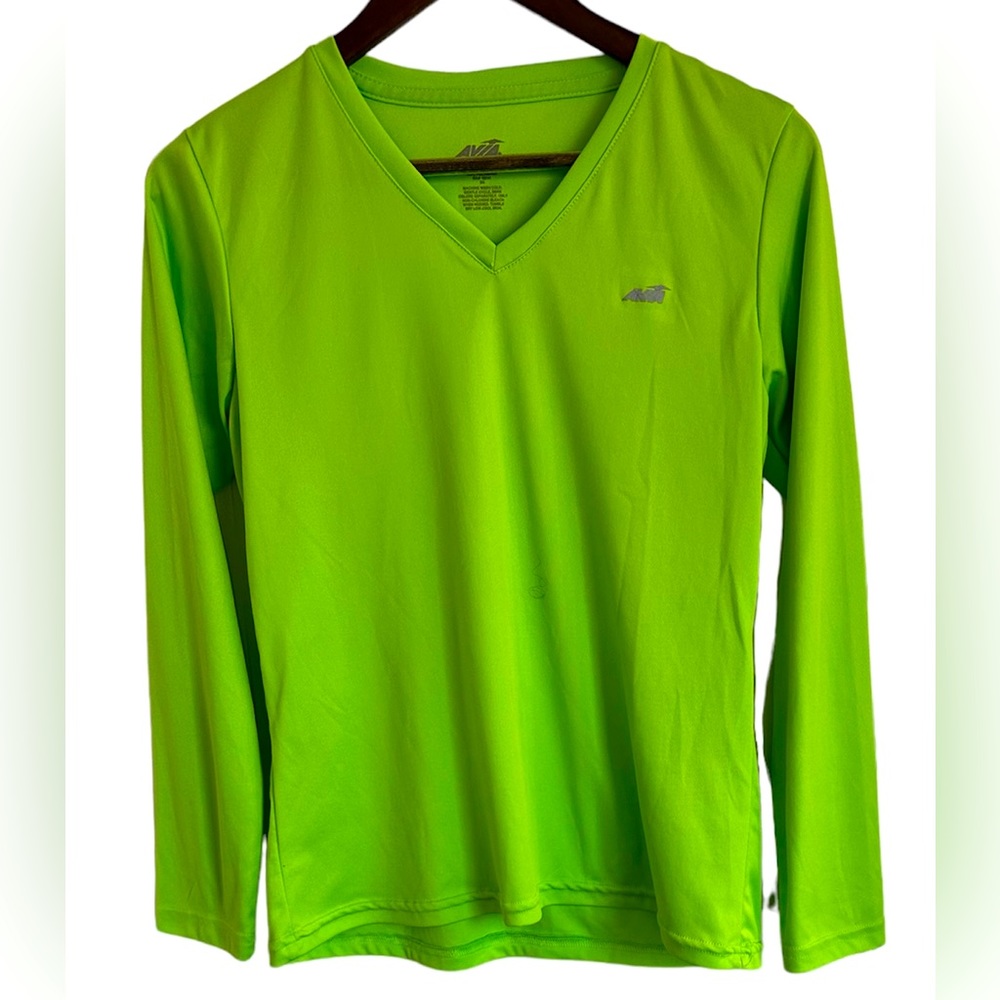 Avia lime, long sleeve performance top women L